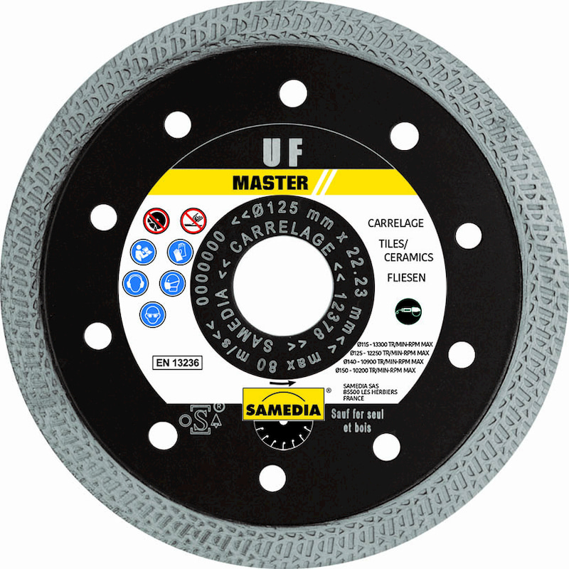 DISQUE DIAMANT CARRELAGE CERAMIQUE MASTER UF Ø125 MM