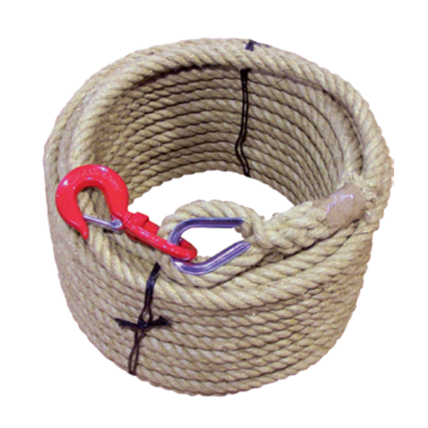 CORDE A POULIE CHANVRE EQUIPEE 22/24MM X 40M