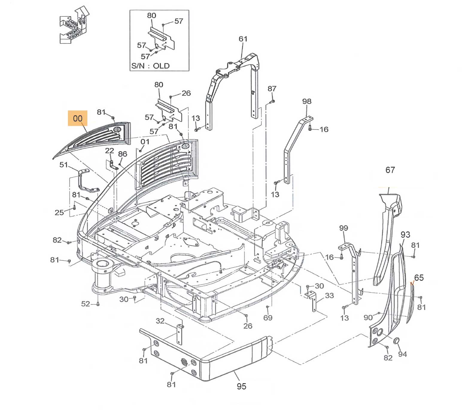 CAPOT LATERAL DROIT HITACHI