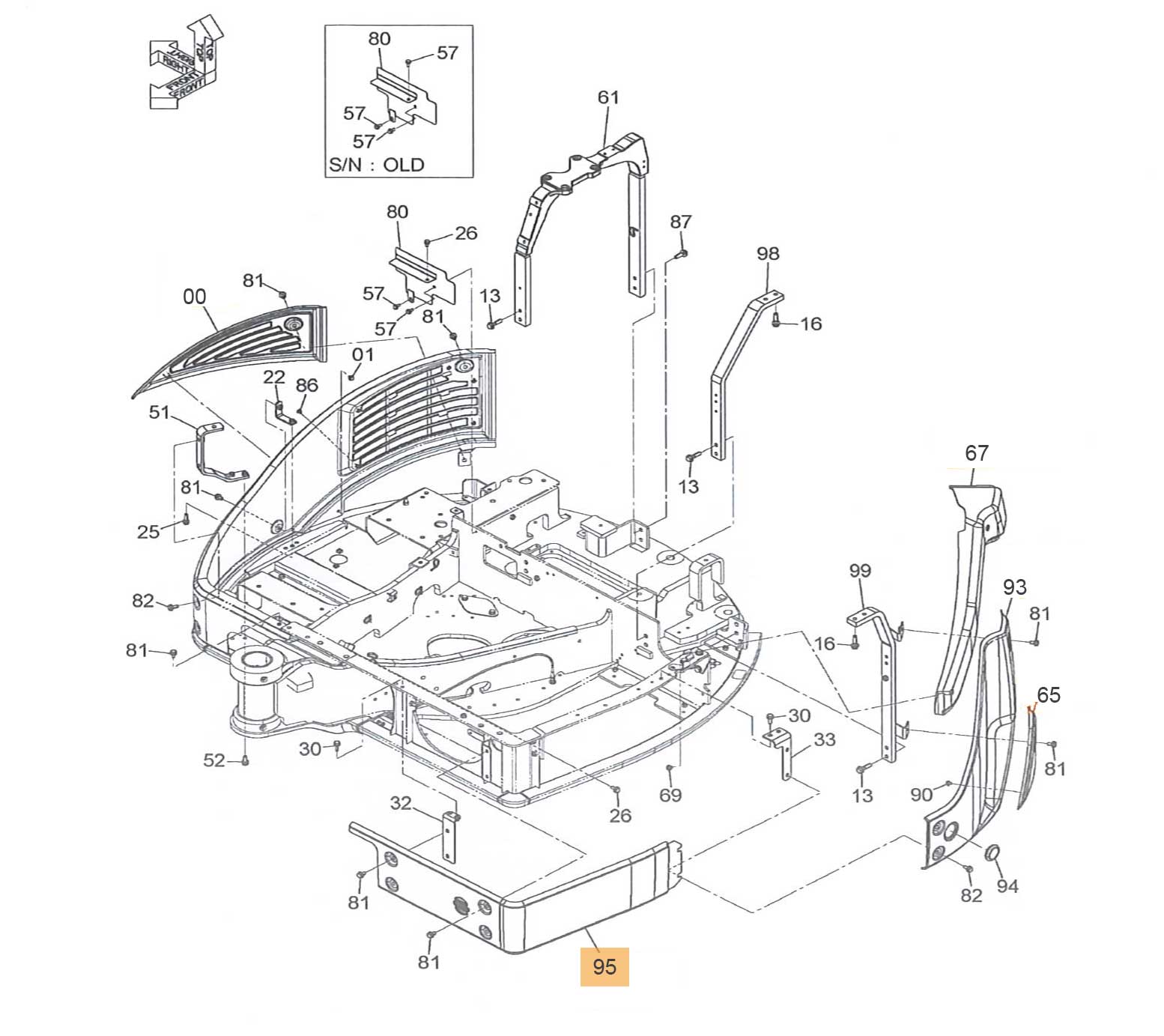 CAPOT D'ANGLE GAUCHE HITACHI