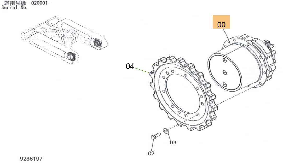 MOTEUR HYDRAULIQUE DE TRANSLATION HITACHI